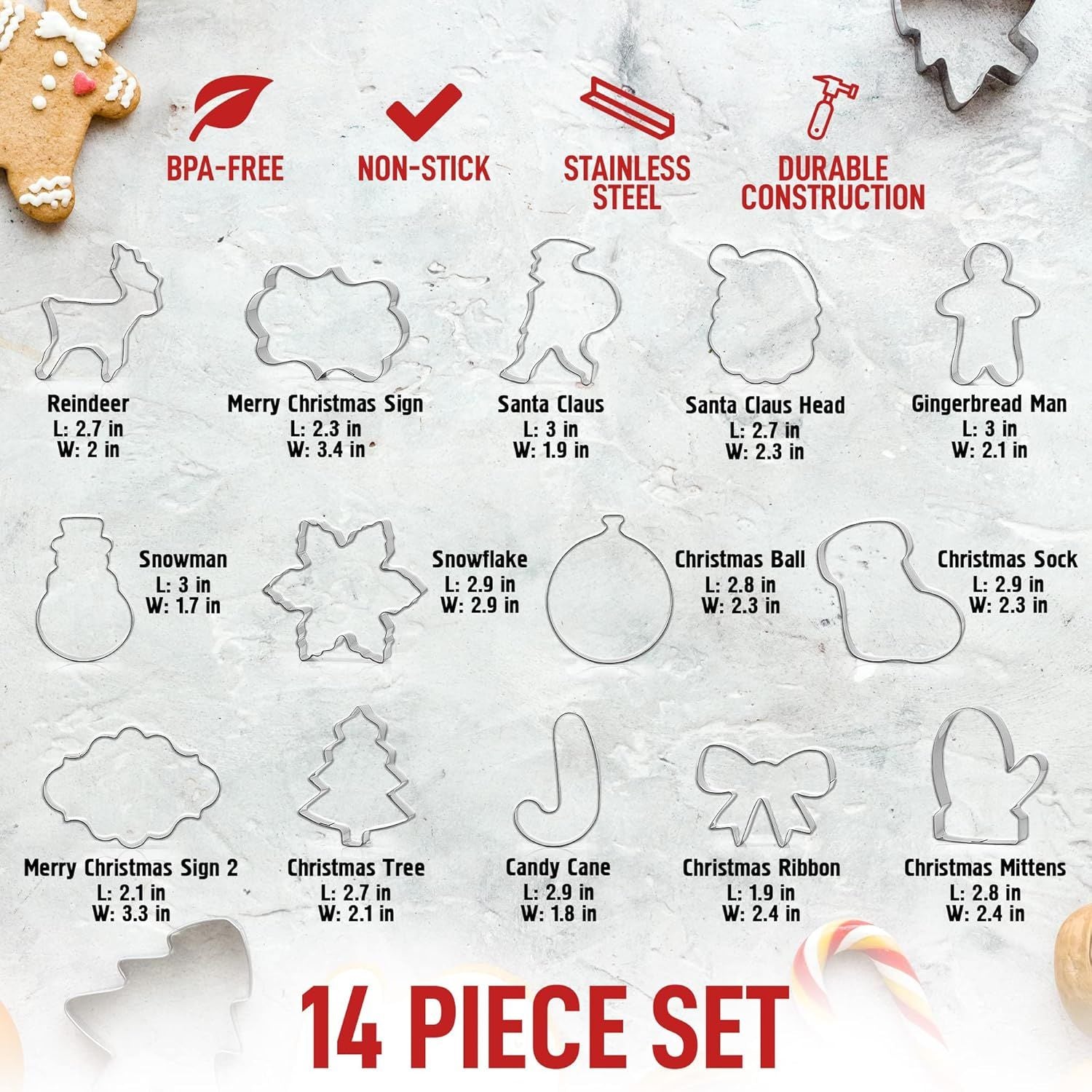 Non-Stick Cookie Cutters by Zulay Kitchen