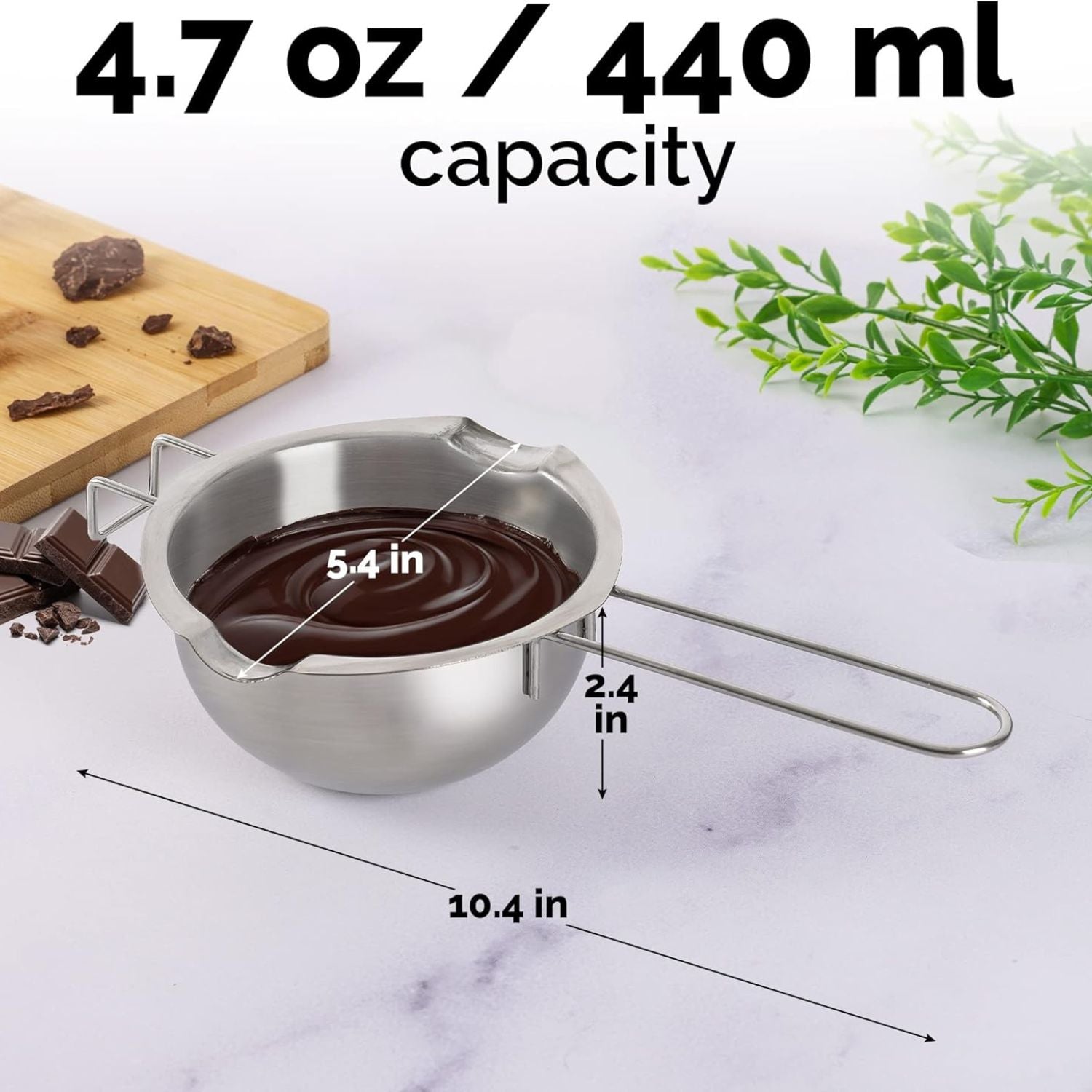 Perfect Size and Design Chocolate Melting Pot by Zulay Kitchen