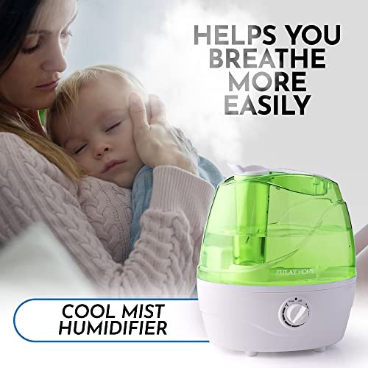 Portable Humidifier Operates with Noise Levels as Low as 30db by Zulay Home