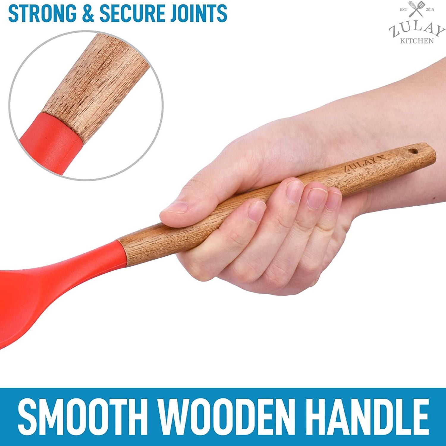 Smooth Wooden Handle Spatula by Zulay Kitchen