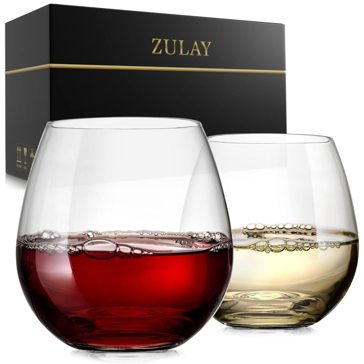 Stemless Wine Glasses Set - 2 Pack by Zulay Kitchen