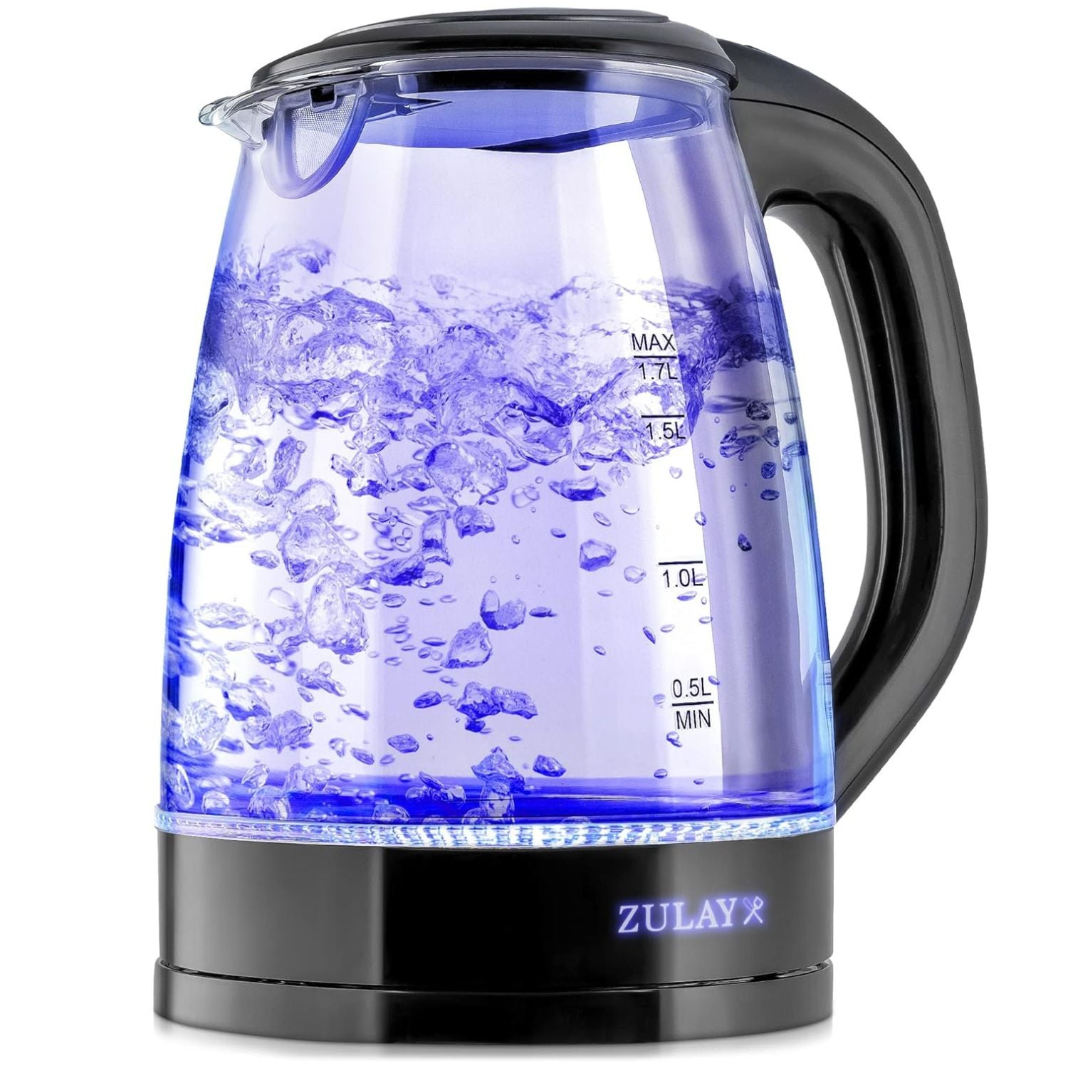 1.7L Glass Electric Kettle with 360° Swivel Base by Zulay Kitchen