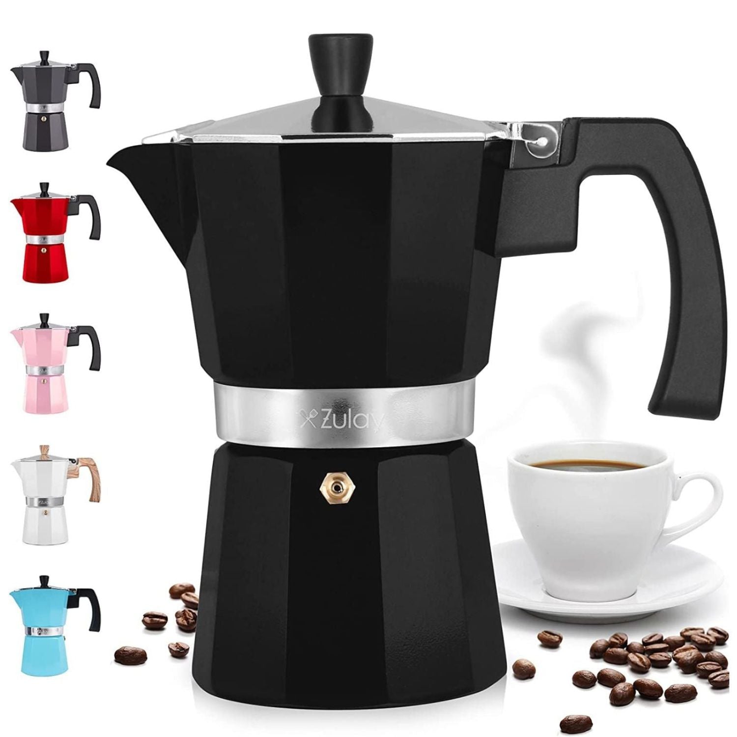 Different Color Variations of Zulay Kitchen Italian Style Espresso Maker