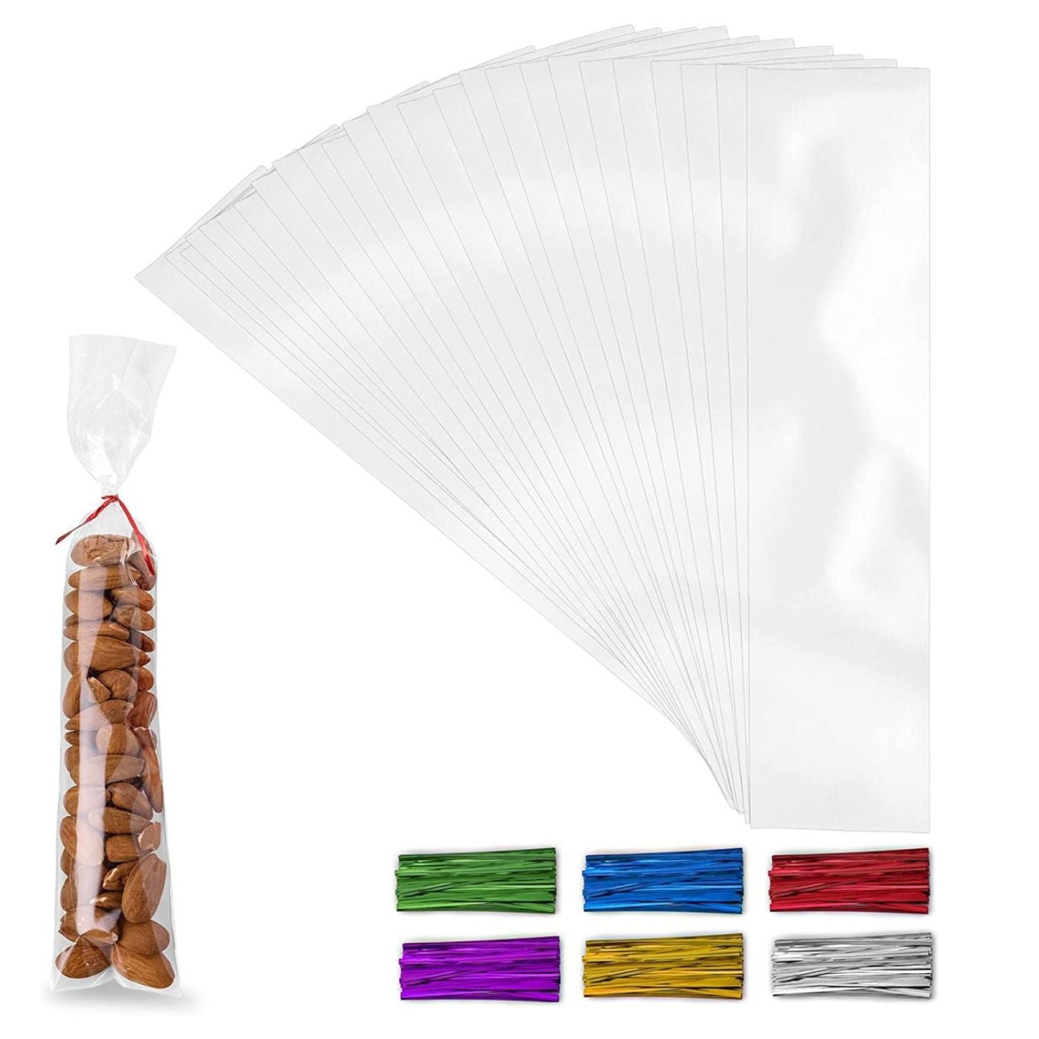 Candy Treat Cellophane Bags - 200 Pieces (2x10 Inch) by Zulay Kitchen