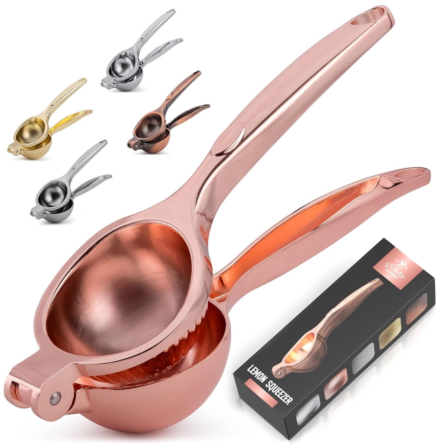 Metal Lemon Squeezer - Single Bowl Rosegold by Zulay Kitchen