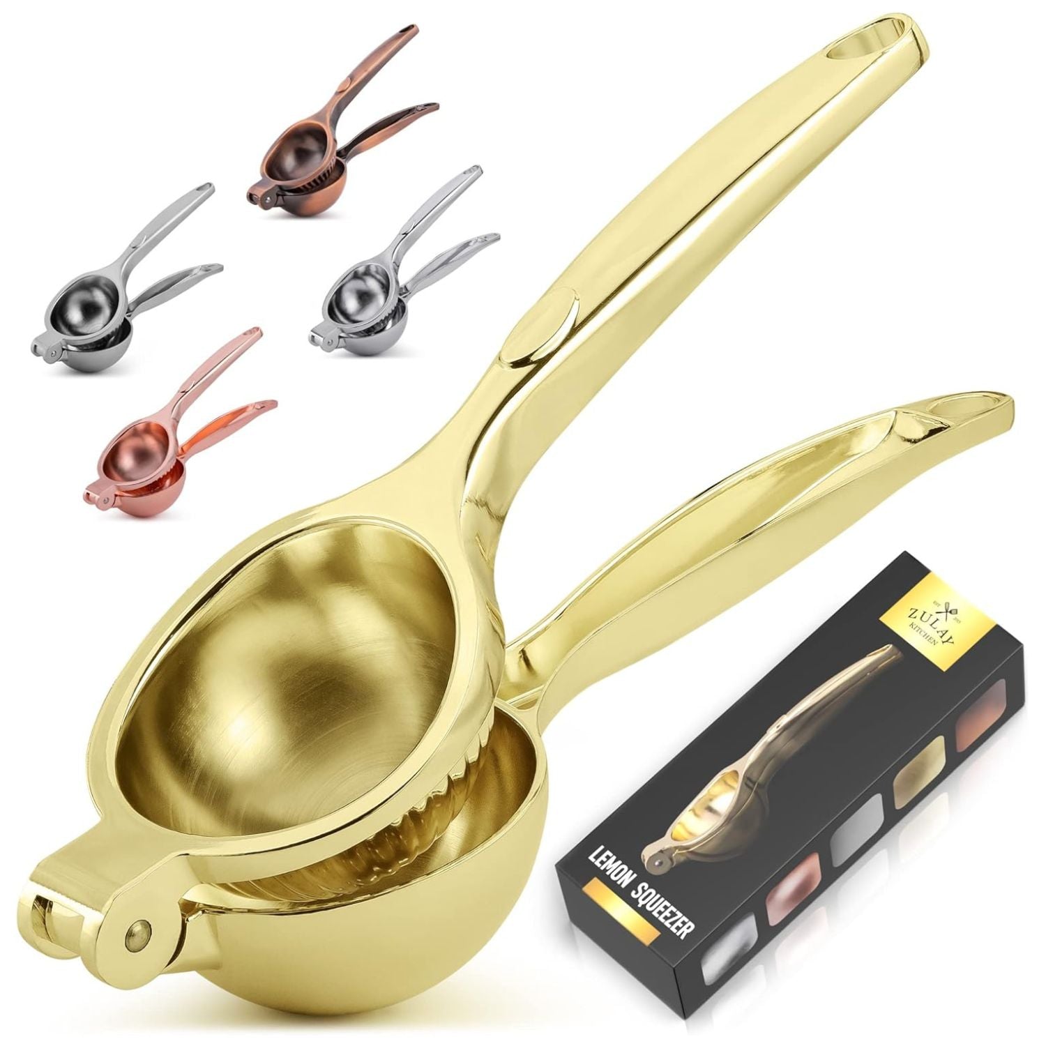 Metal Lemon Squeezer - Single Bowl Gold by Zulay Kitchen