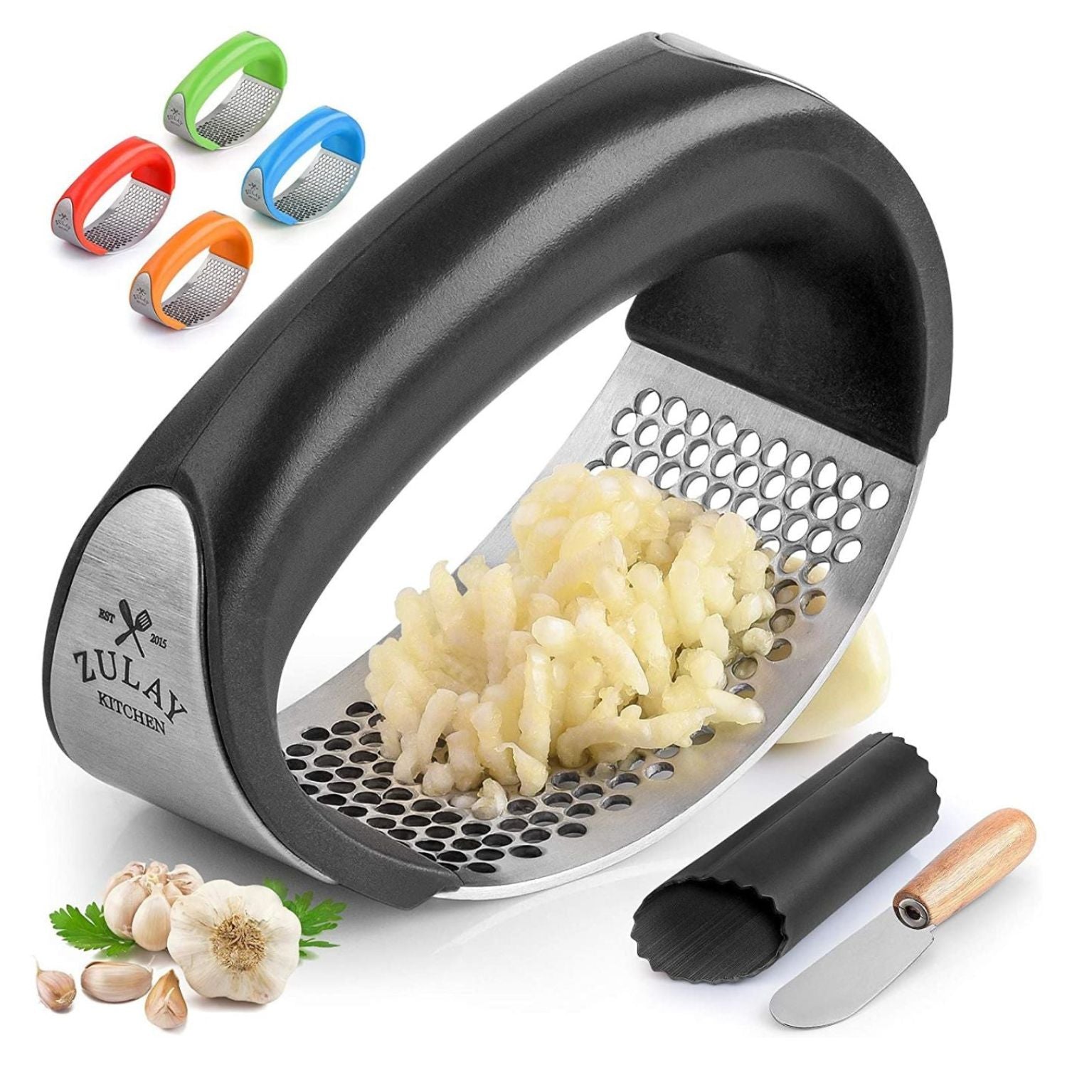 Garlic Rocker with Garlic Peeler Tool  - Black by Zulay Kitchen