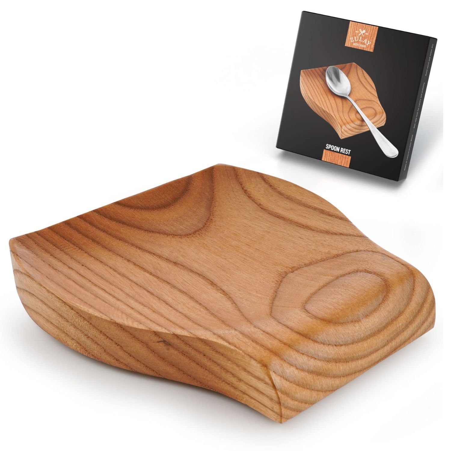 Wood Spoon Rest For Kitchen - Ashwood by Zulay Kitchen