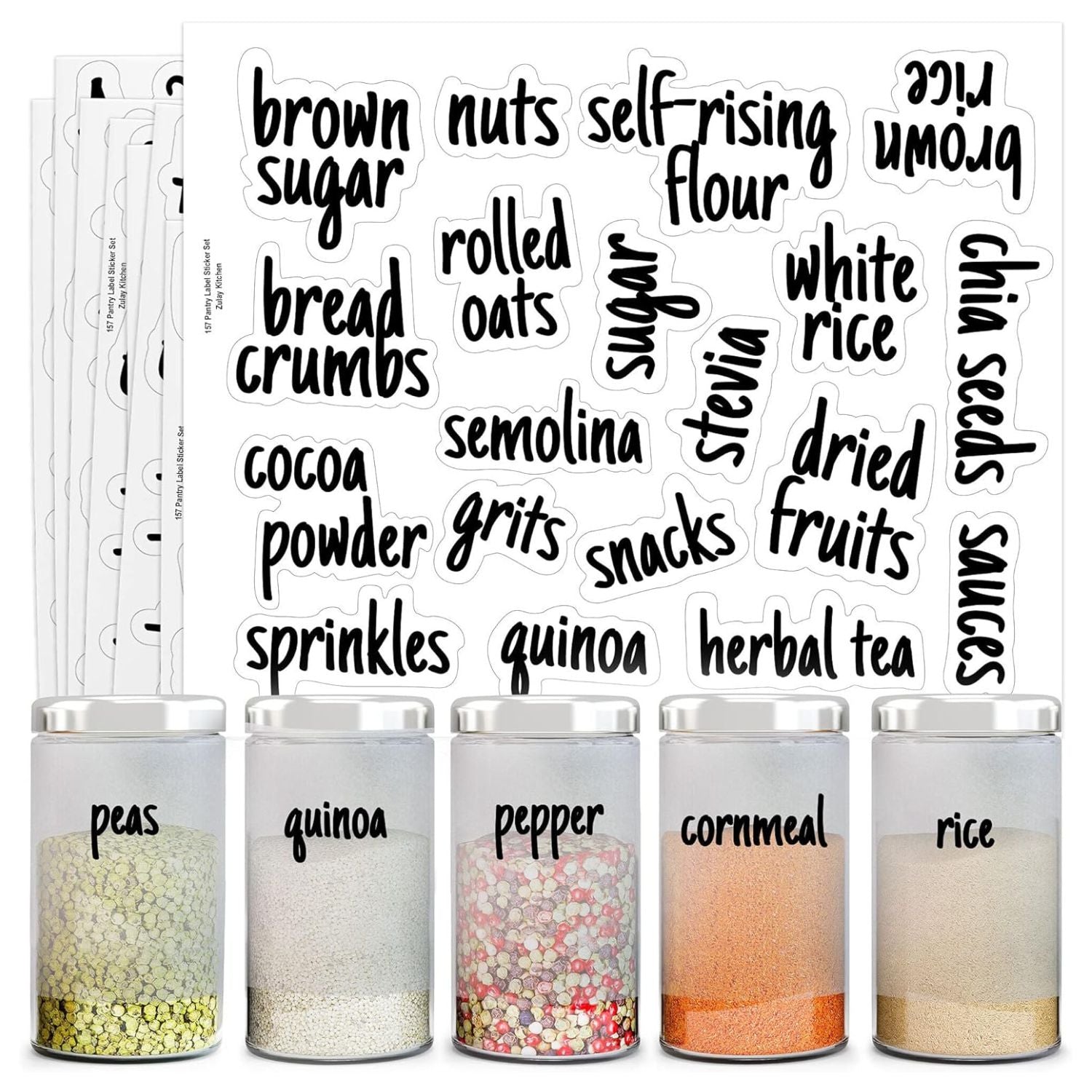 Pantry Labels for Containers - 157 Labels by Zulay Kitchen