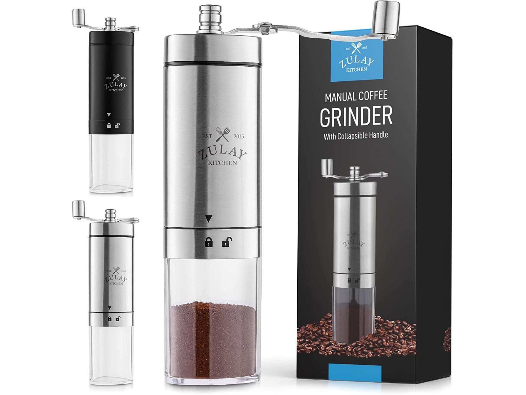 Zulay Kitchen Salt and Pepper Grinder with Adjustable Coarseness