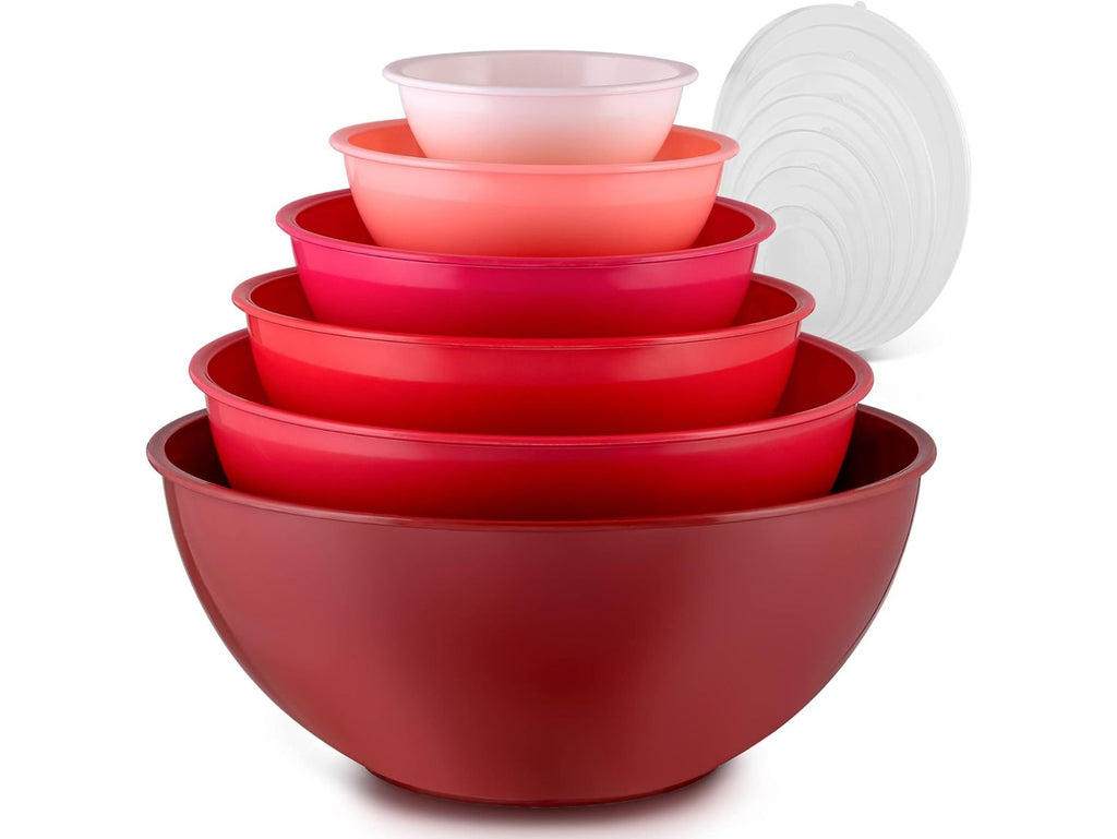 12pc (set of 6) Plastic Mixing Bowl Set with Lids - Figmint™