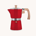 Stovetop Espresso Cup Moka Pot - 3 Cup Red with Wooden Handle by Zulay Kitchen