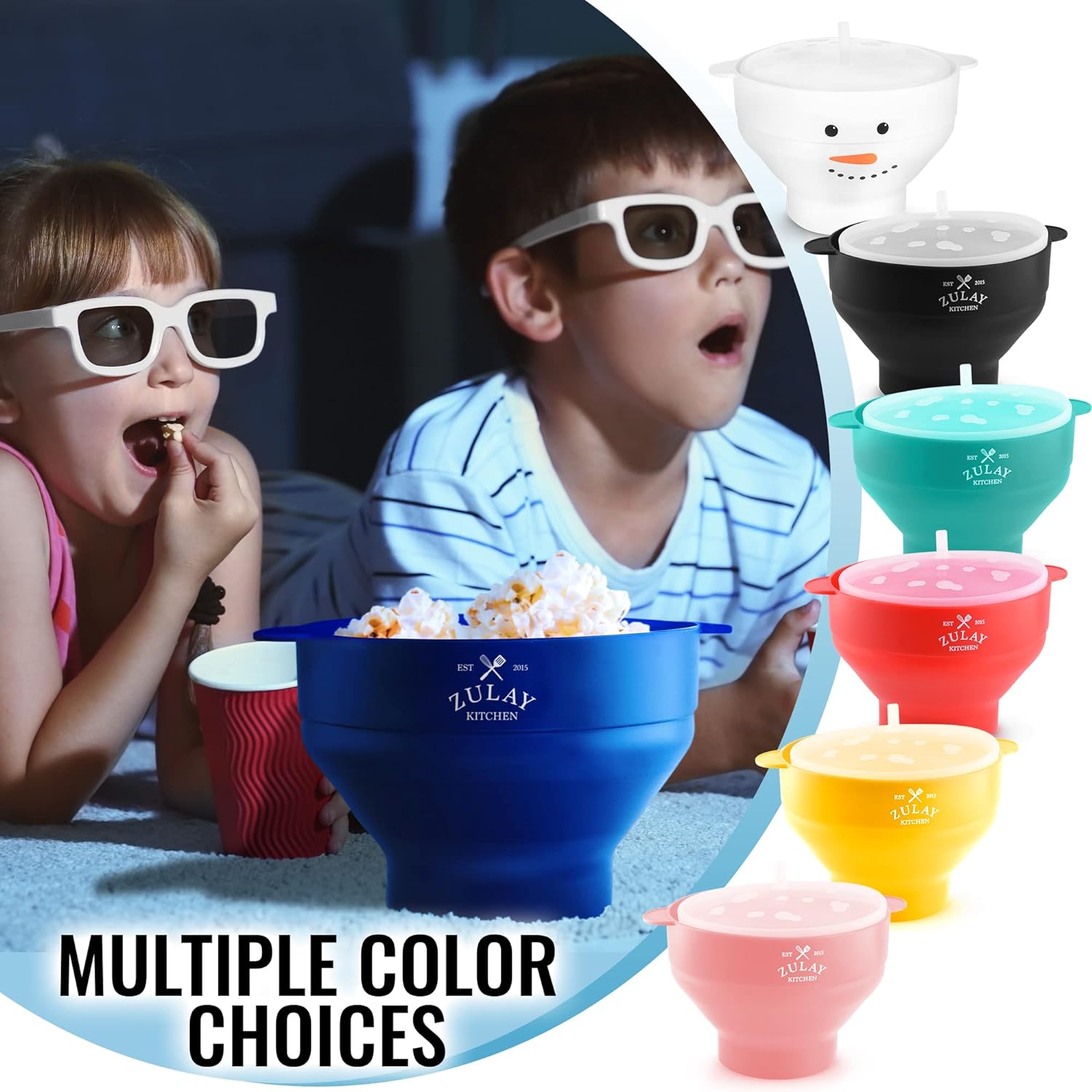 The Original Popco Silicone Microwave Popcorn Popper with Handles, Silicone  Popcorn Maker, Collapsible Bowl Bpa Free and Dishwasher Safe - 15 Colors