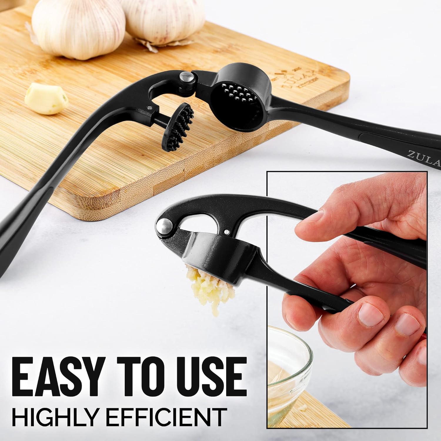 Zulay Kitchen Garlic Press and Peeler Set With Silicone Peeler & Brush, 3 -  Food 4 Less