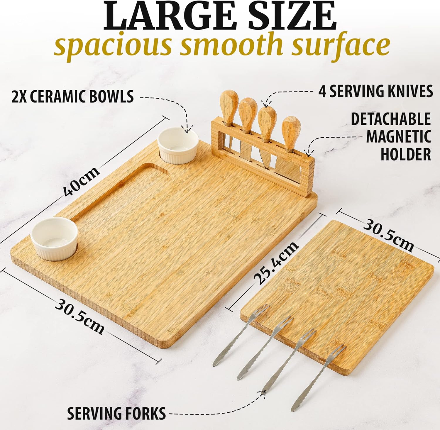 Cheese Board Platter Set - Bamboo