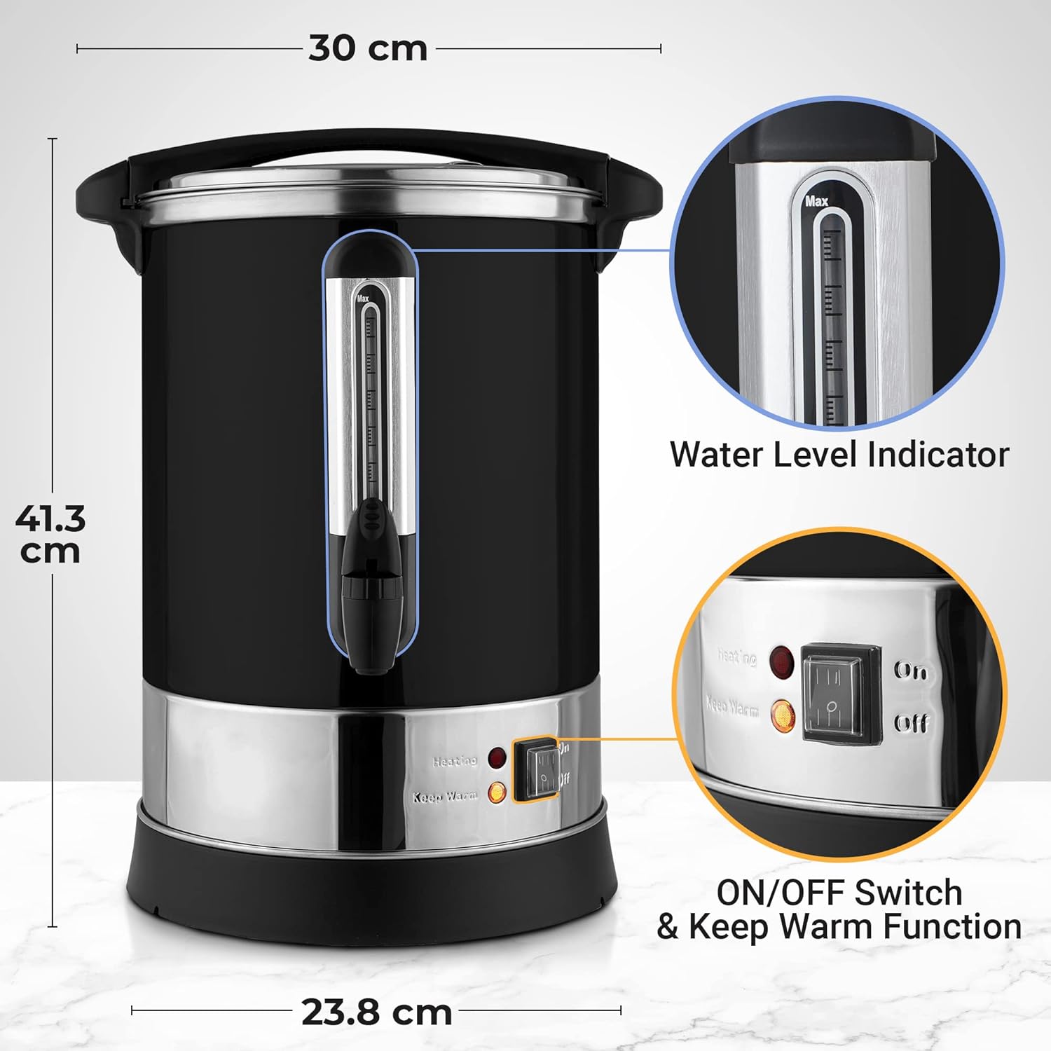 BENTISM Commercial Coffee Urn 50 Cup Stainless Steel Coffee