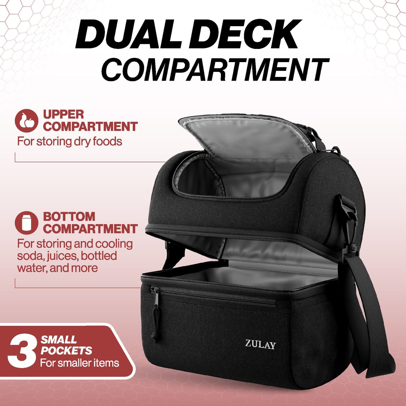 Zulay | Big 2-Compartment Online Kitchen With Insulated Strap - Save Box Today Lunch Bag