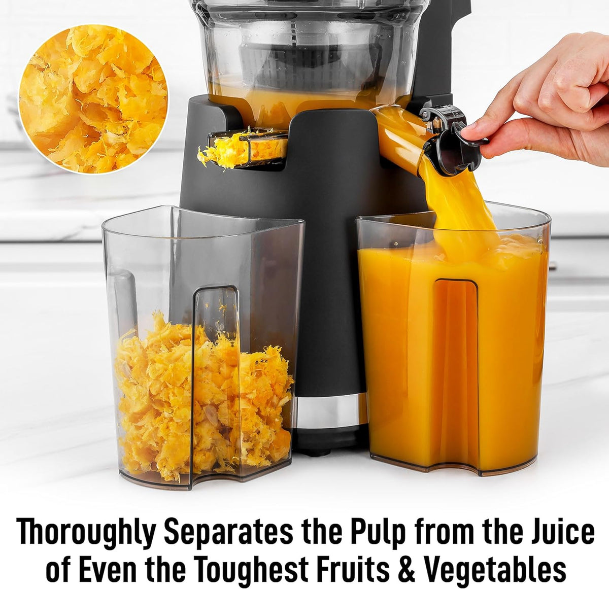 Zulay Fruit Press Machine - Masticating Juicer with High Yield