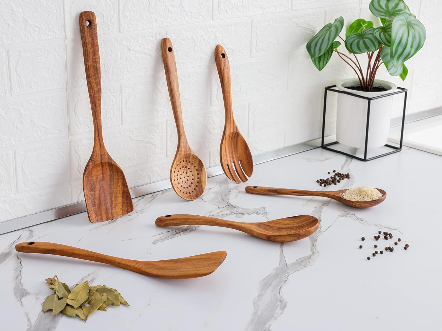 Bamboo Spoons with Soft Silicone Tips