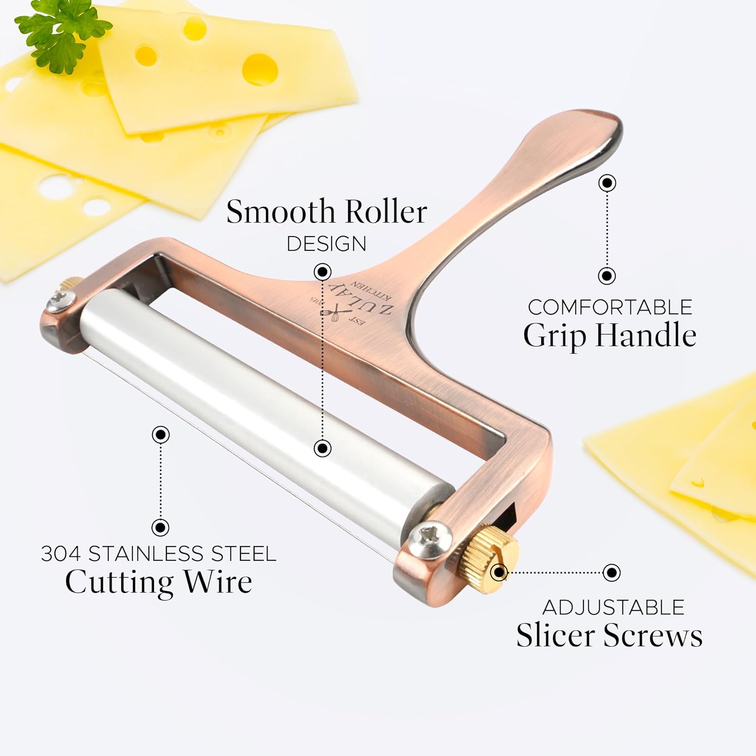 Cheese Slicer Made of Stainless Steel with Aluminum Handle Silver