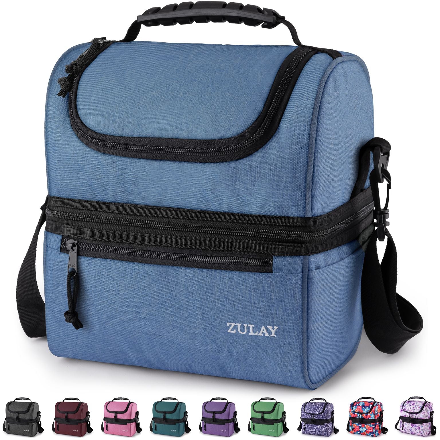 Zulay Kitchen Insulated Lunch Bag With Compartment & Built-In