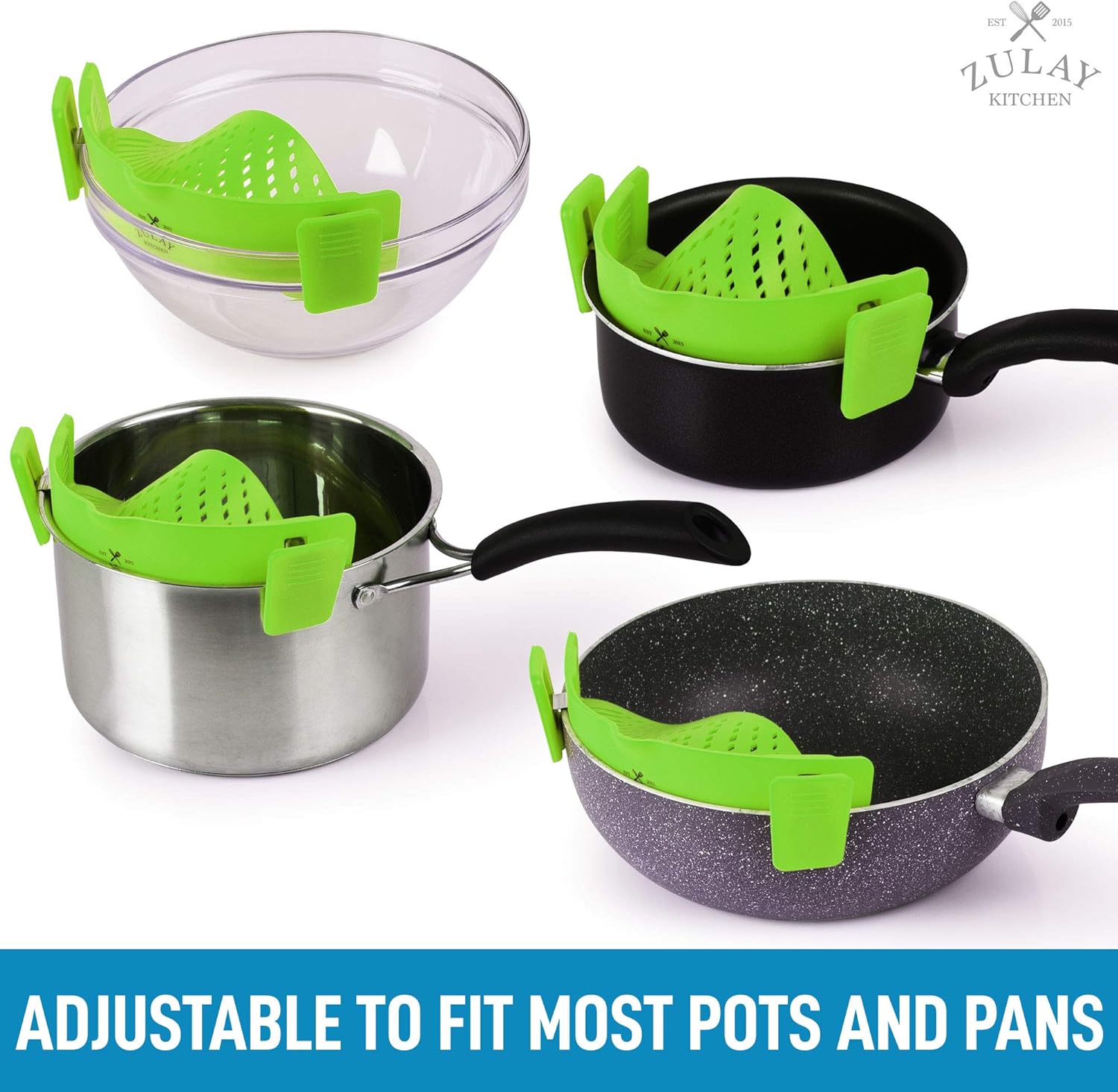 Every chef needs this adjustable silicone clip-on strainer for pots, p –