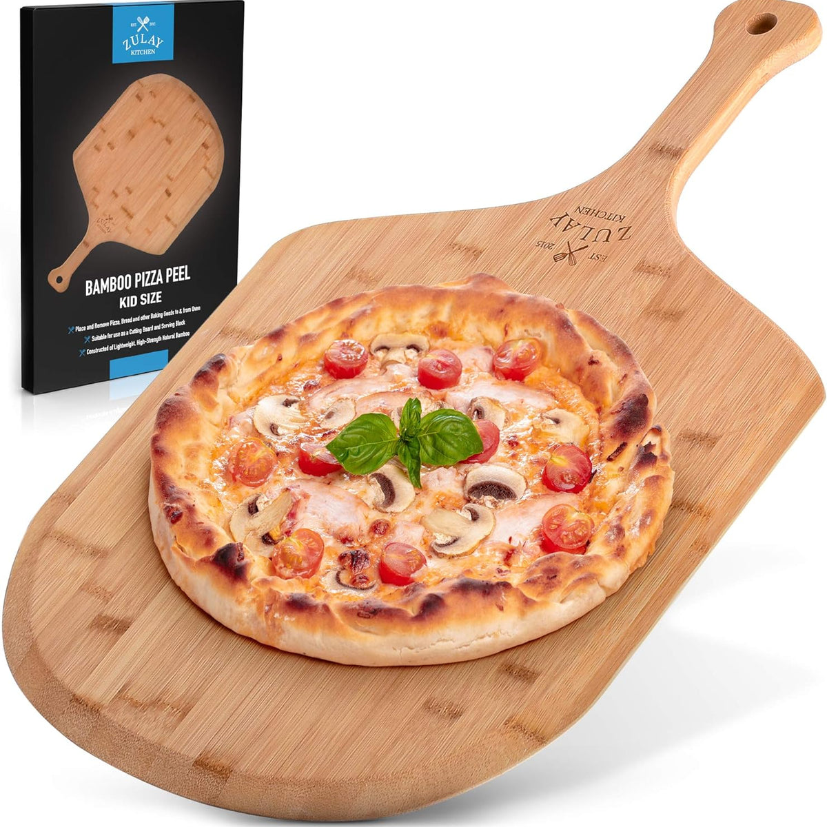 Sliding Pizza Peel Wooden Pizza Paddle with Smooth Long Handle