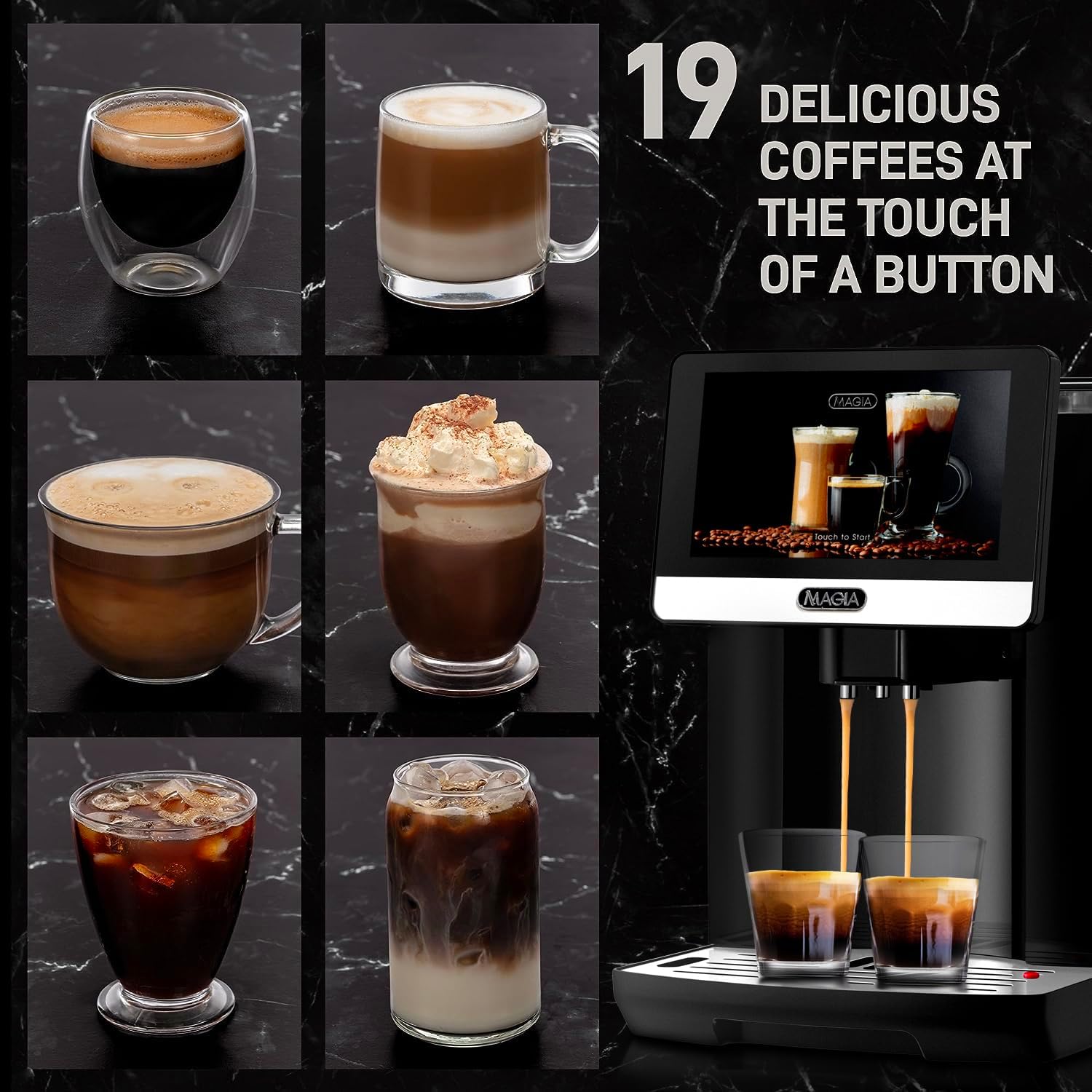 Zulay Magia Super Automatic Coffee Espresso Machine - Durable Automatic Espresso  Machine With Grinder - Espresso Coffee Maker With Easy To Use 7u201D Touch  Screen 20 Coffee Recipes 10 