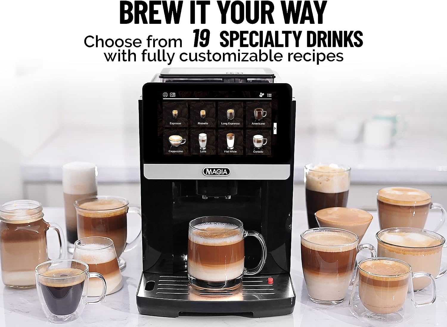  Zulay Kitchen Magia - Máquina de café expreso súper automática  con molinillo, máquina de café expreso con espumador de leche y recipiente  de leche aislado, máquina de capuchino y café con
