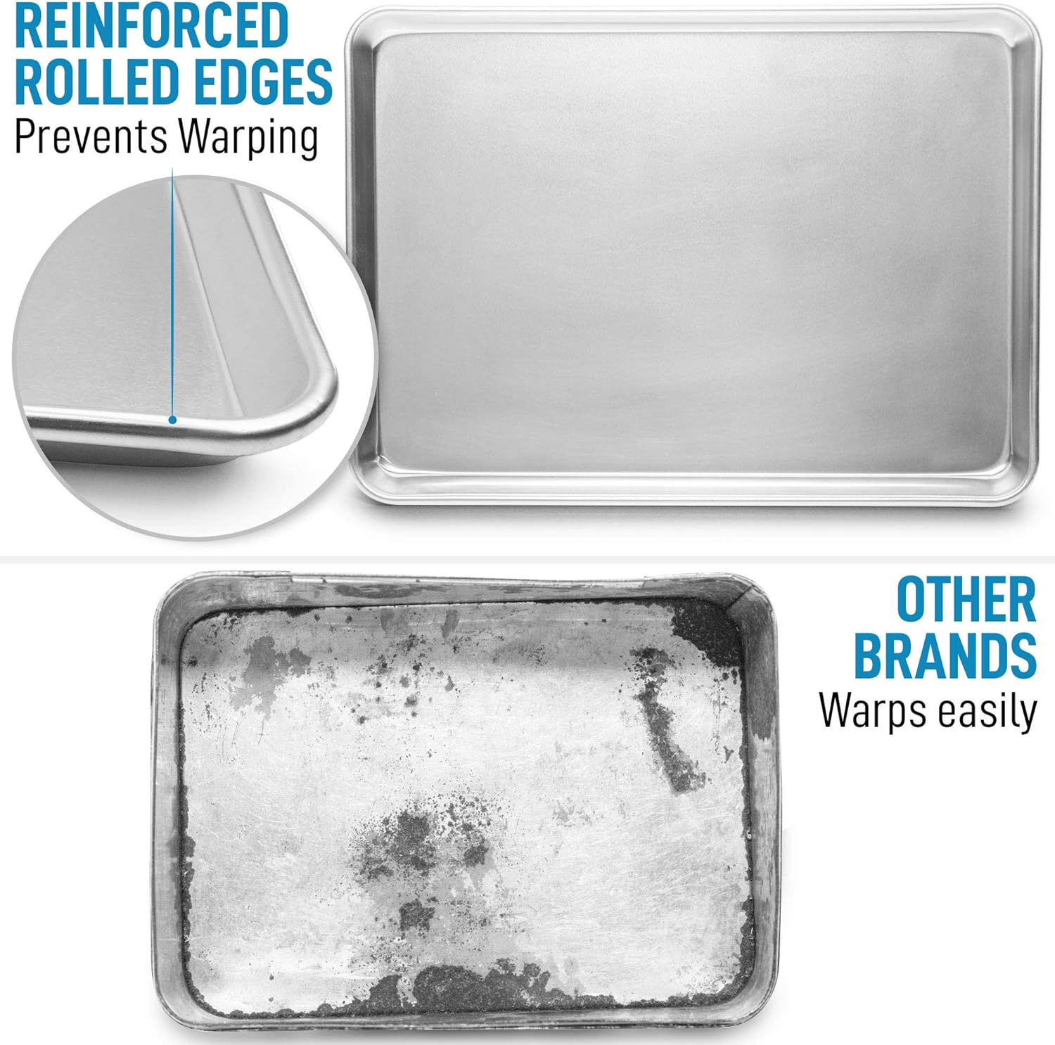 Ware Aluminum High Sided Half Sheet Pan with Lid 13 X 18