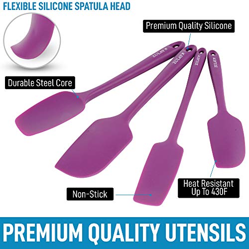 High Heat Resistant Silicone Spatula Set of 4 | U-Taste Purple