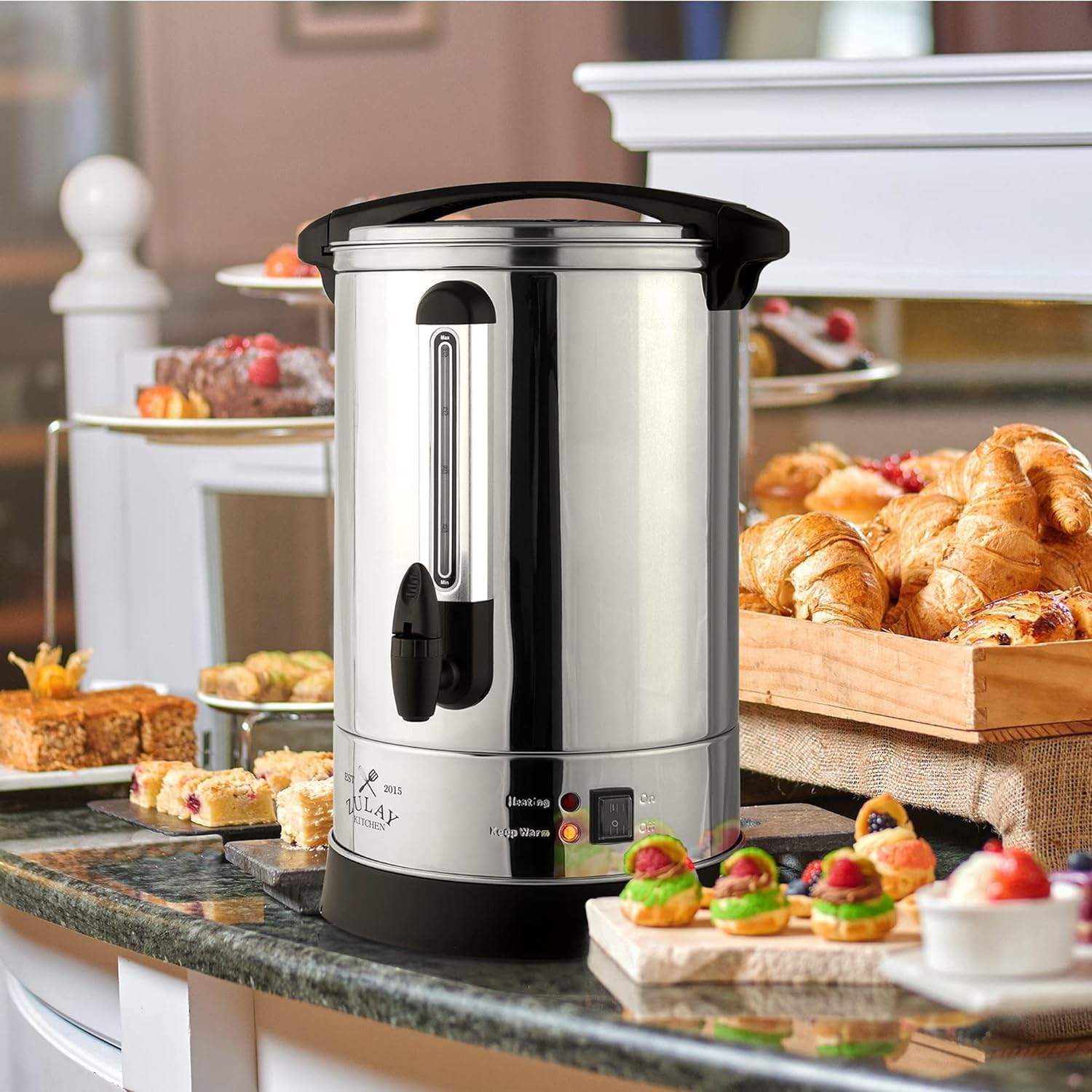 Zulay Kitchen Premium Commercial Coffee Urn - Silver - Silver - 86