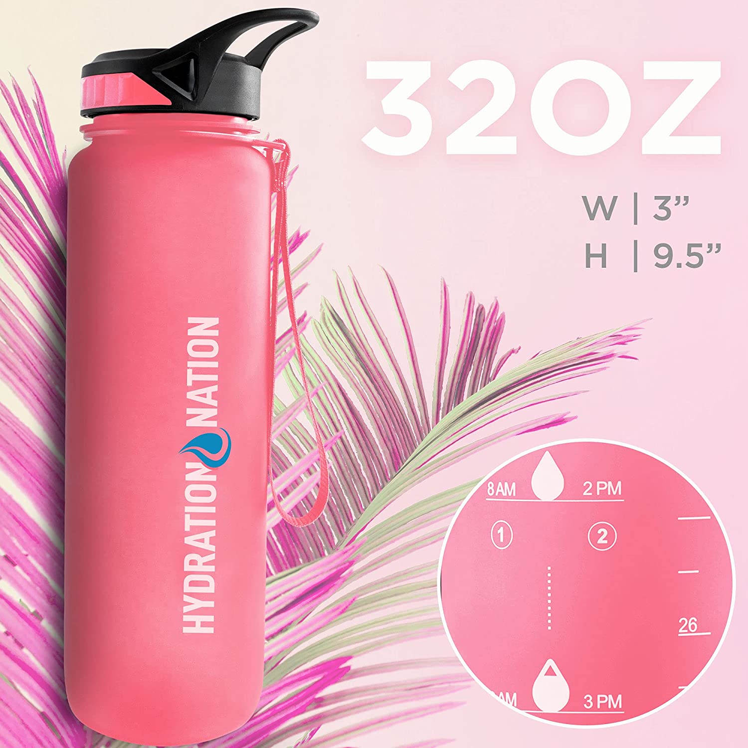 32oz Hydration Bottle, Insulated Water Bottles