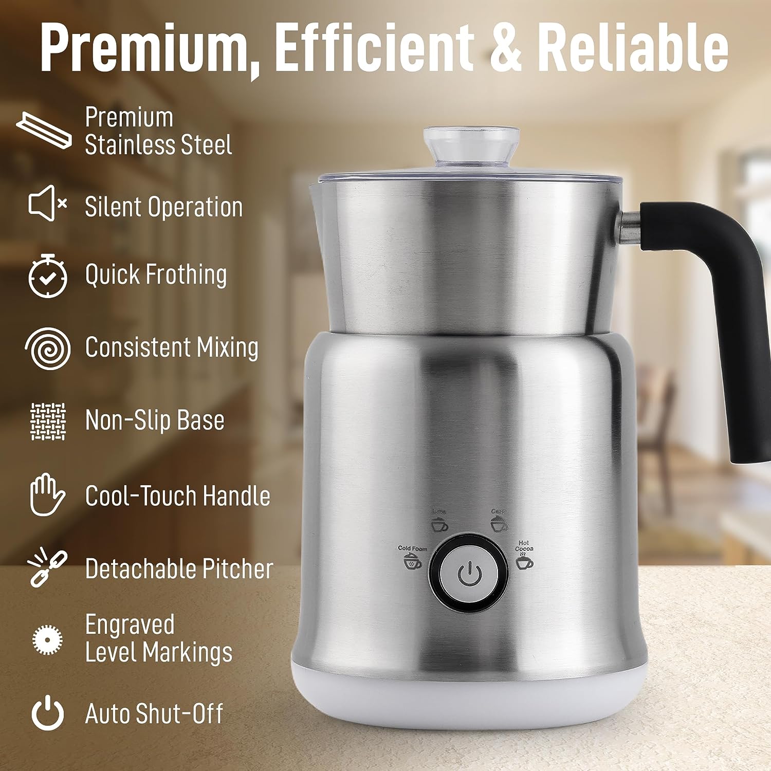 Milk frother stainless steel