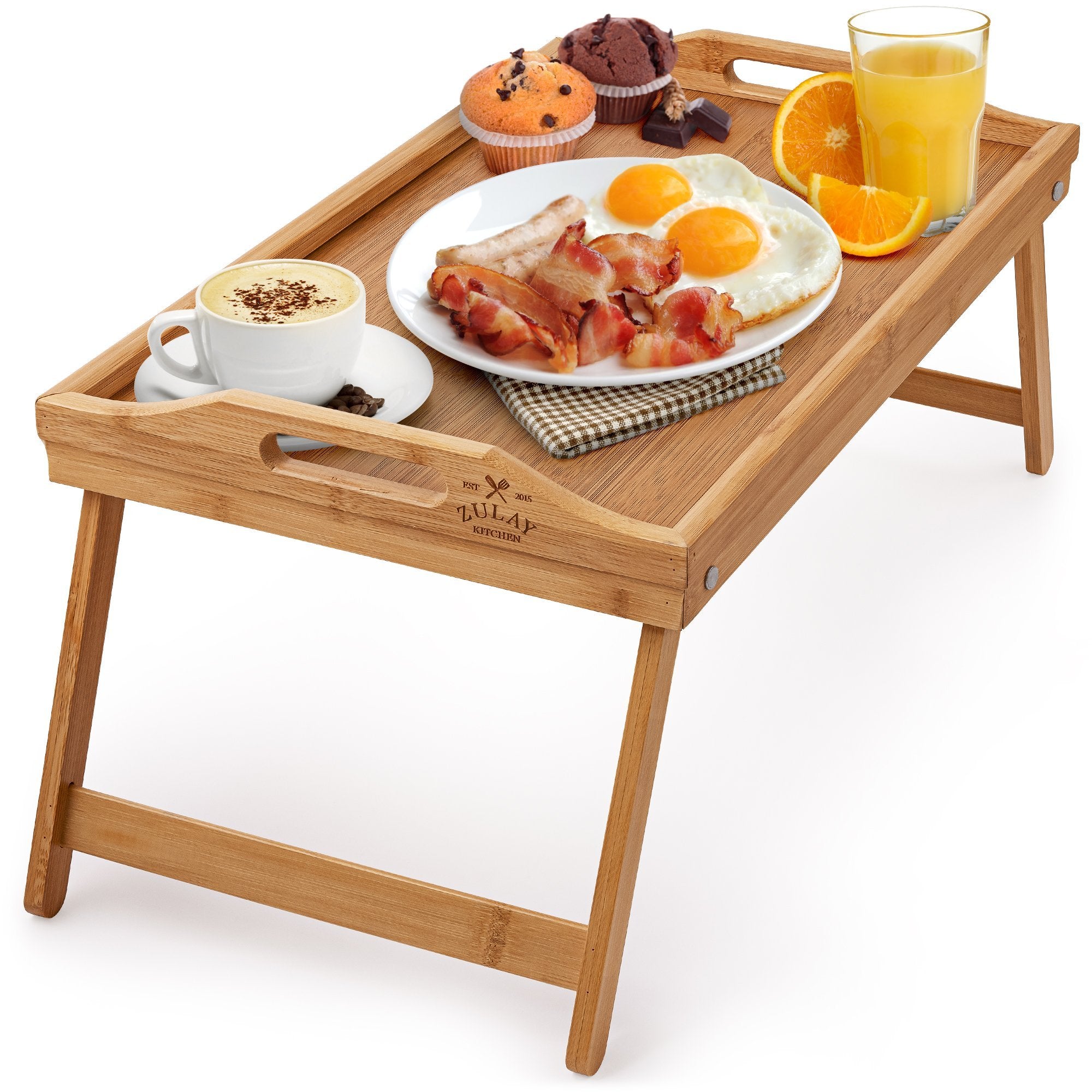 Bamboo Breakfast in Bed Tray Table - by Zulay Kitchen