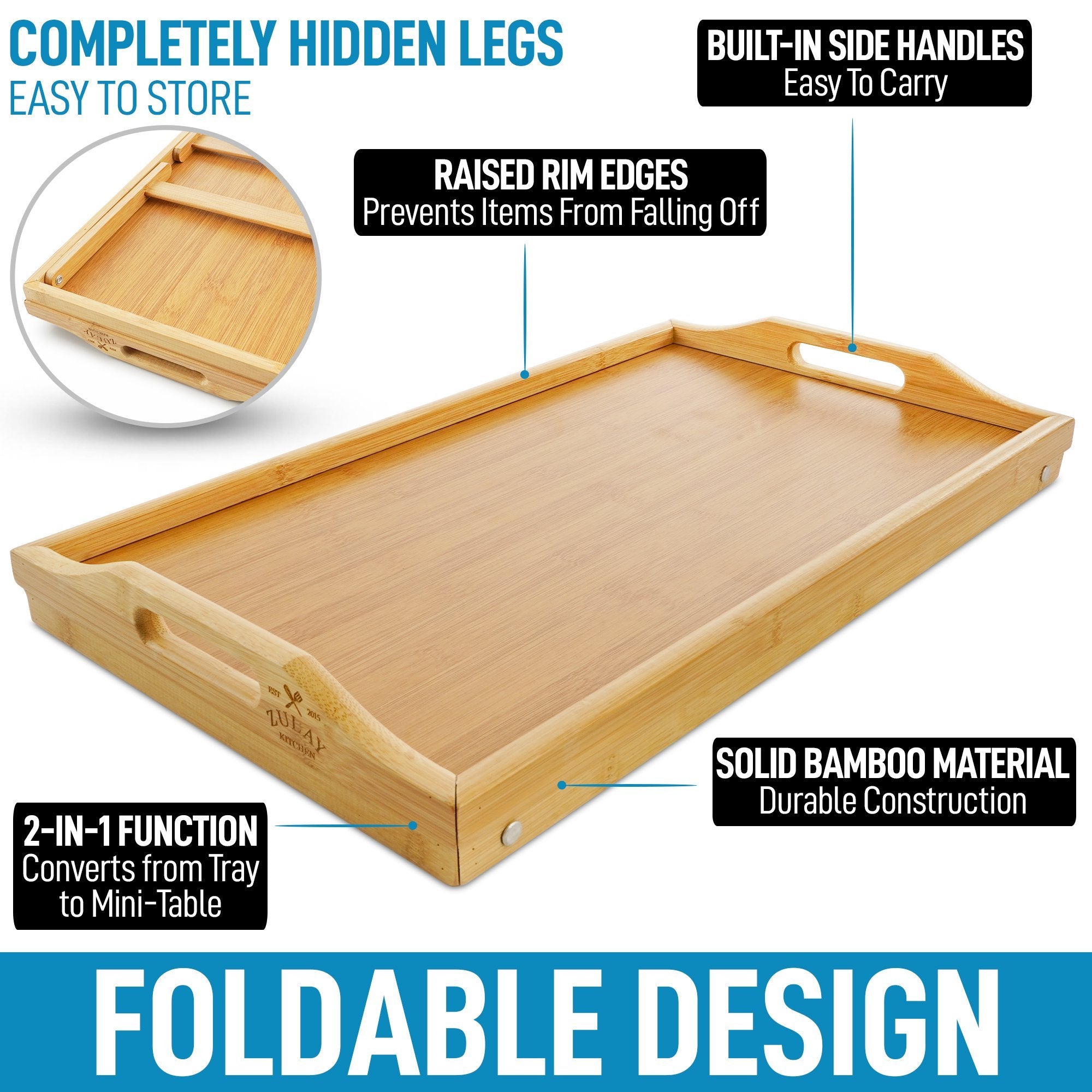 Foldable Design Bed Tray Table by Zulay Kitchen