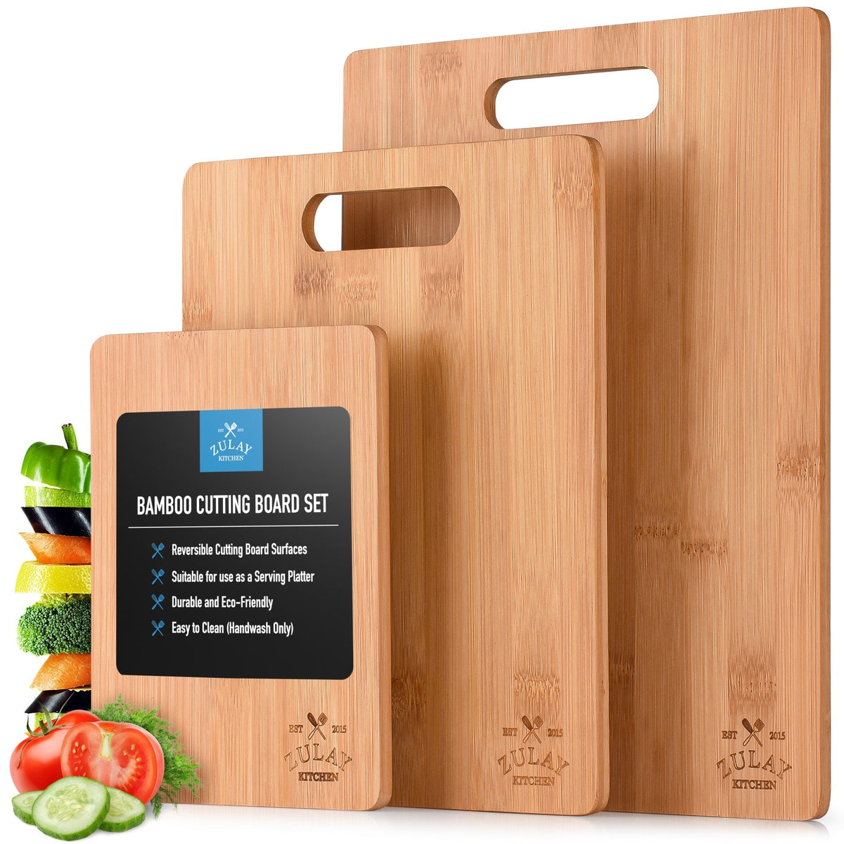 Kitchen, Bamboo Cutting Boards 3 Pc Gift Set Wooden Kitchen Accessories  Ceramic Tray New