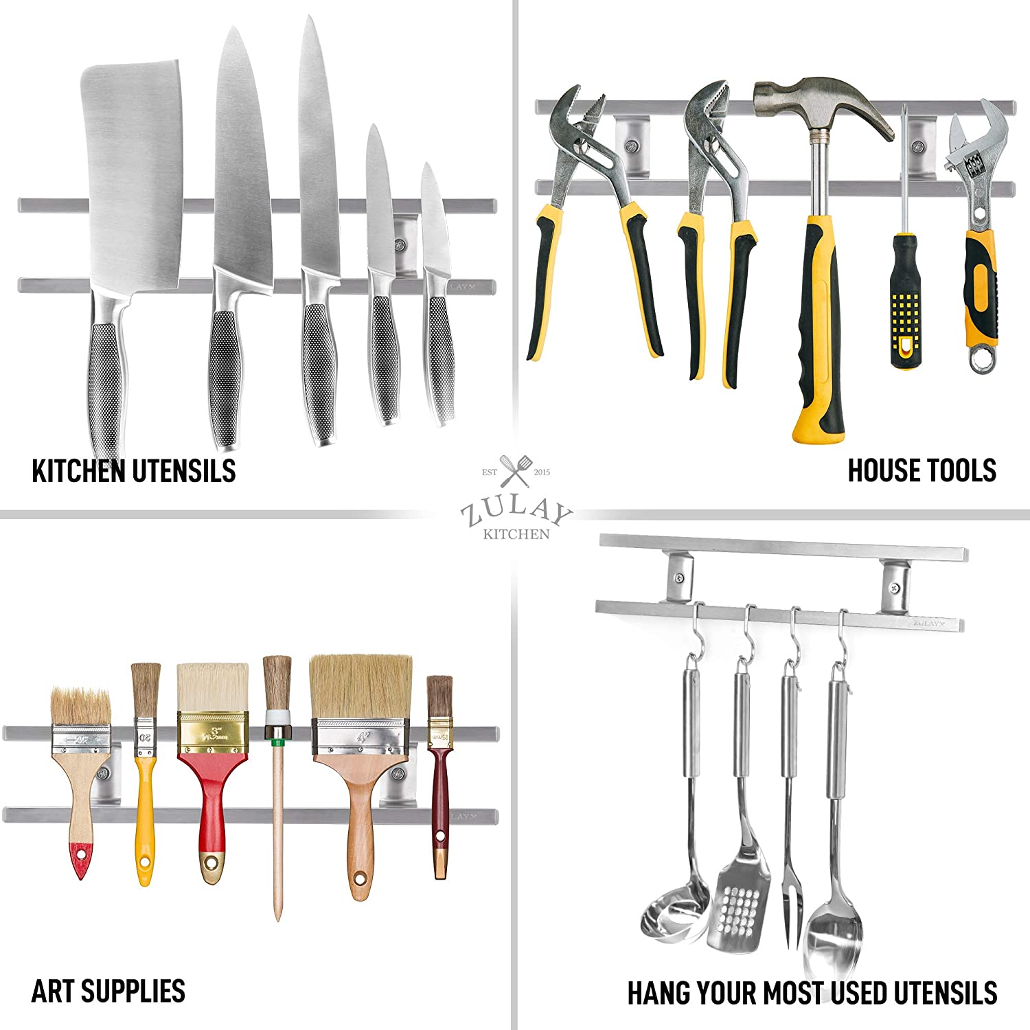 PremiumRacks Multifunctional Stainless Steel Knife Block- Utensil Hold