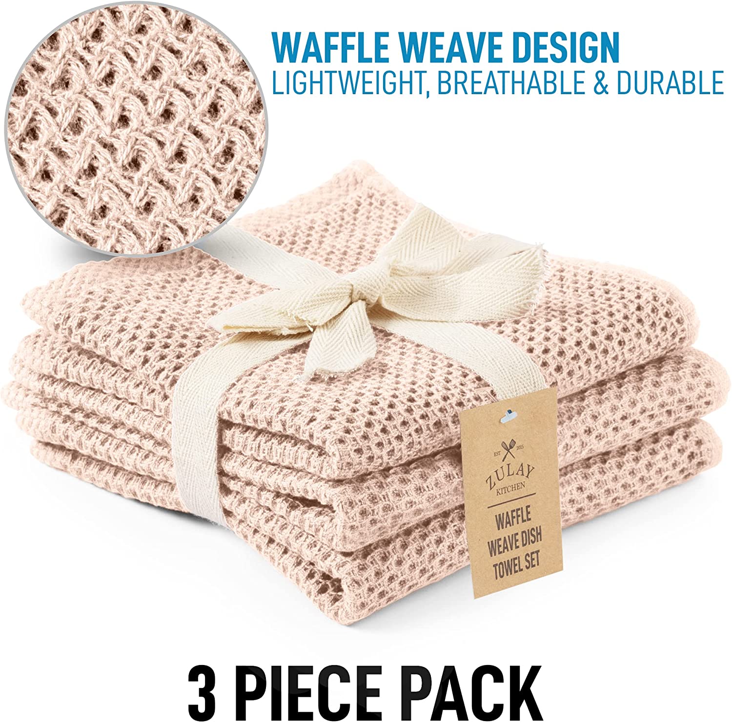 Zulay Kitchen Waffle Weave Kitchen Towels - 6 Pack 12 x 12 inch - (Teal), 6  - Ralphs