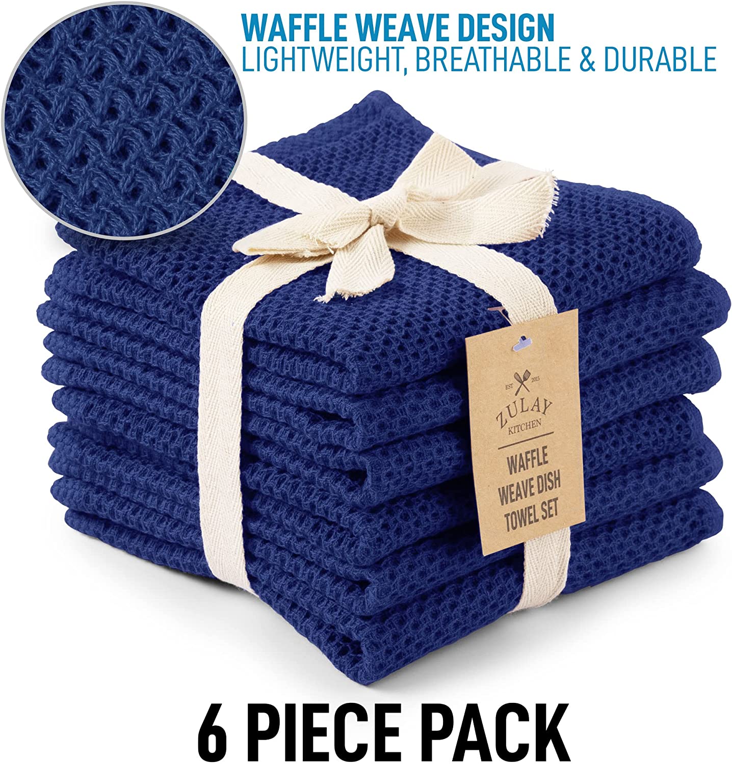 13×13 Waffle Weave Dish Cloth - Provincal Blue